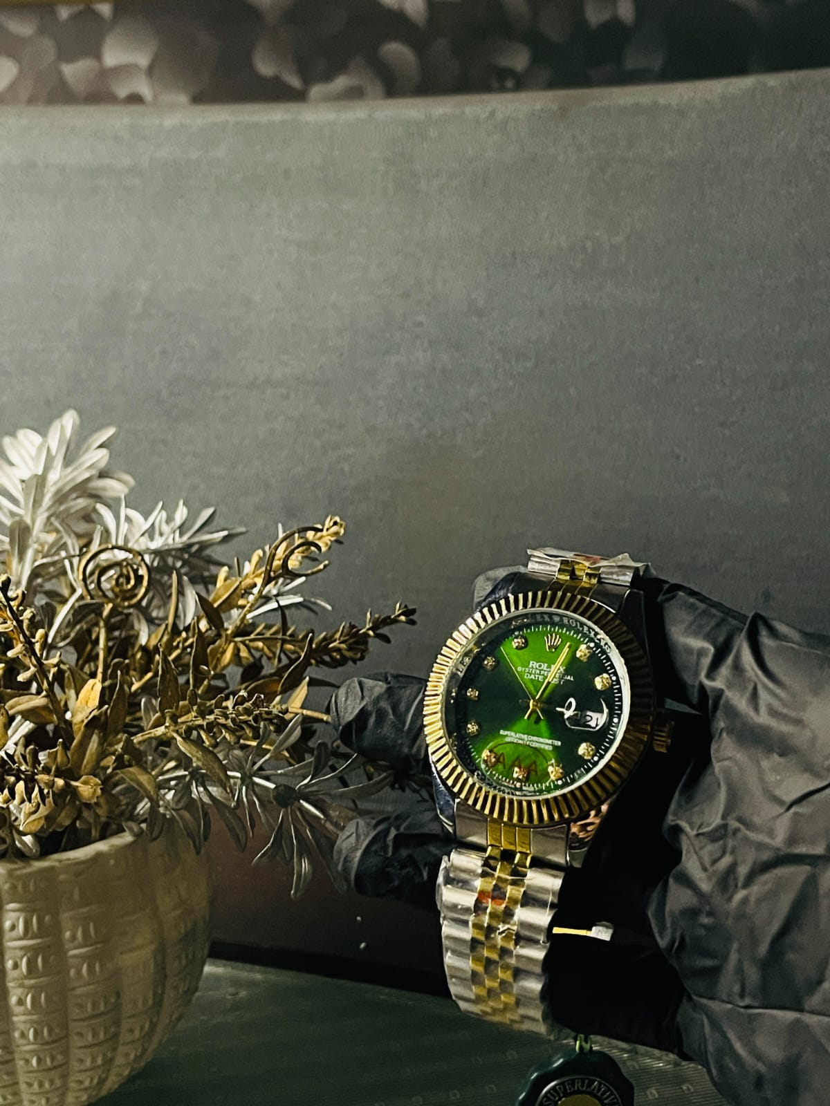 Rolex Oyster Perpetual (date), Green dia